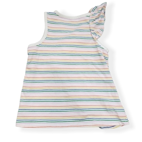 Cat & Jack Rainbow Striped Ruffle Wrap Top - Picture 2 of 4